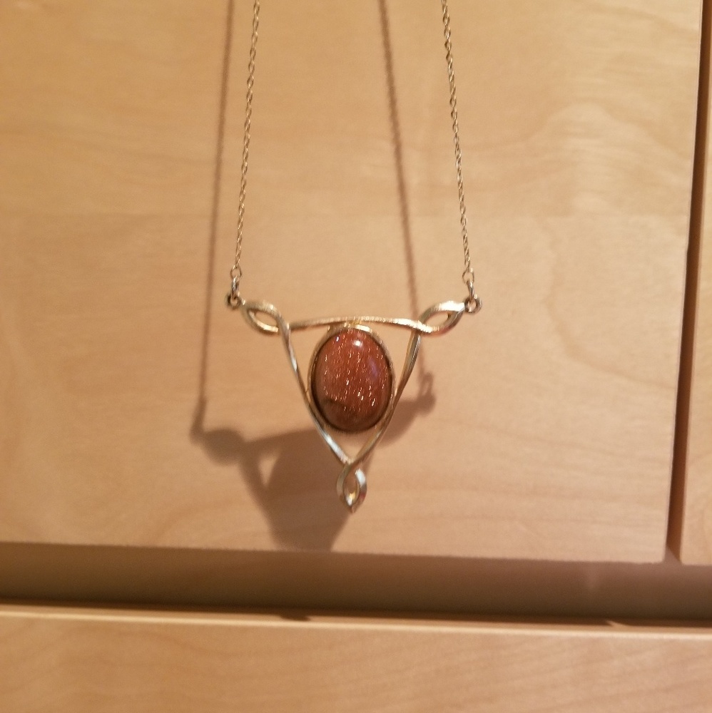 Gorgeous vintage amber druzy necklace